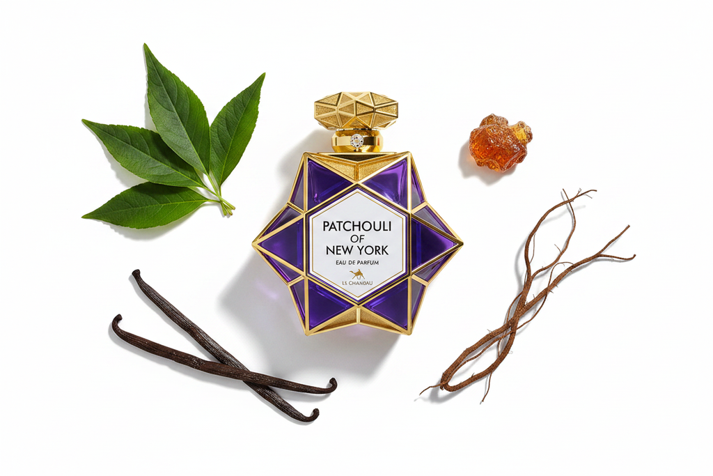 Le Chameau Patchouli of New York — Notes Flat Lay