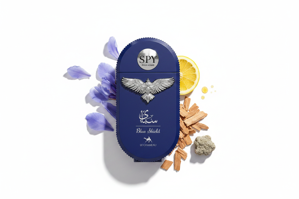 Le Chameau SPY Blue Shield — Notes Flat Lay