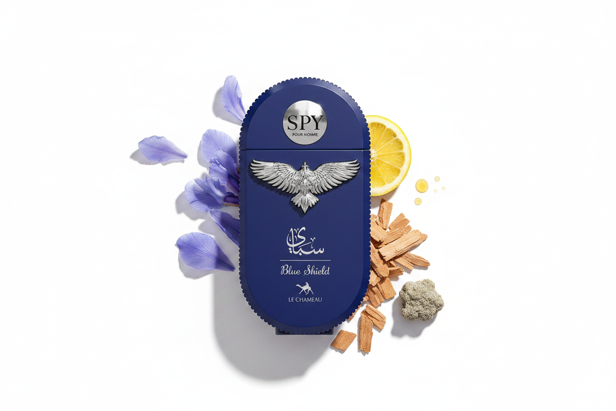 Le Chameau SPY Blue Shield — Notes Flat Lay