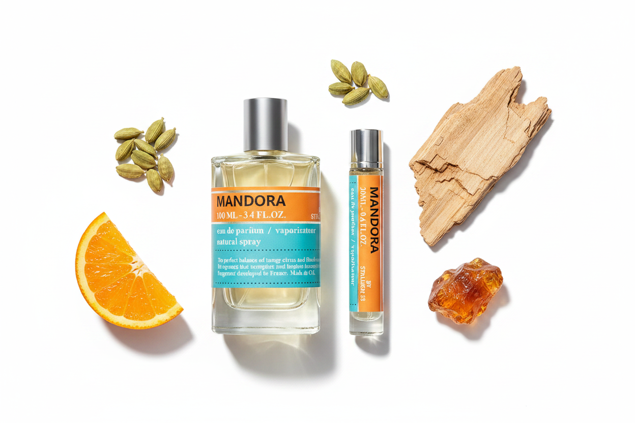 Perfume Mandora de Stallion en frasco de 100 ml y vaporizador de 20 ml