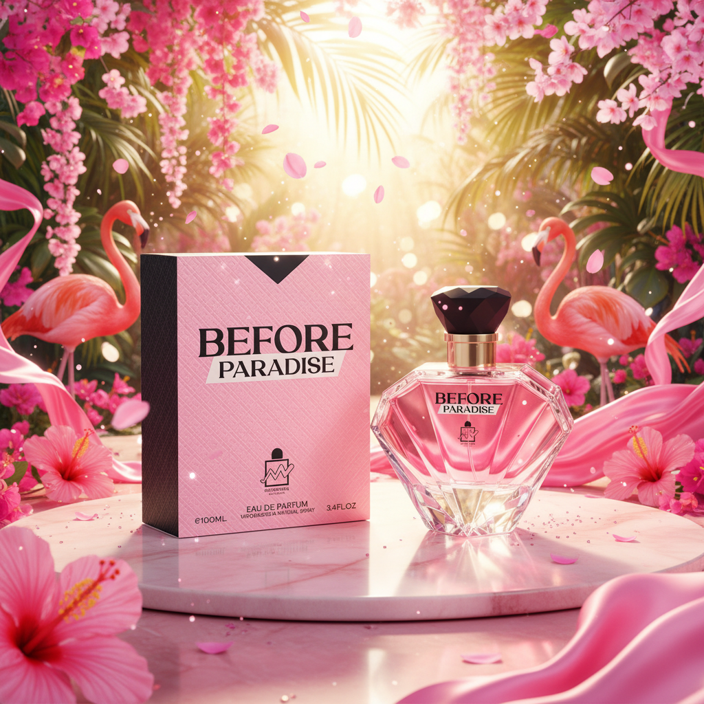 Perfume Milestone Before Paradise, botella de 100 ml y caja, tapa dorada