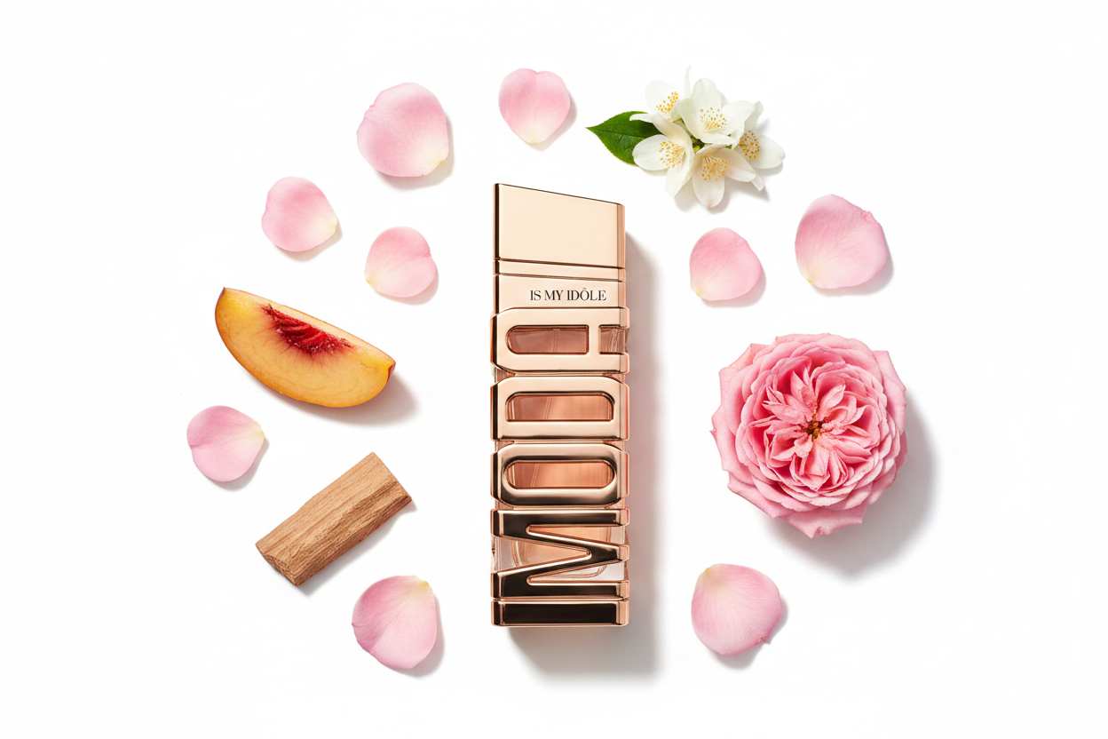 Eau de parfum Emper Moda Is My Idole 100 ml, frasco dorado con caja
