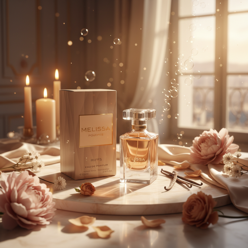 Frasco de Eau de Parfum Riiffs Parfums Melissa Poudrée 100 ml y caja
