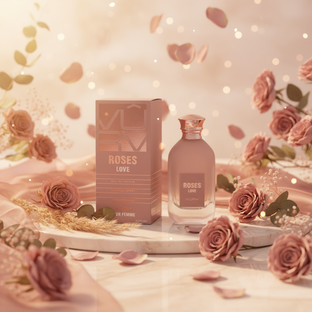 Perfume Eau de Parfum Roses Love 100 ml con frasco y caja Vurv
